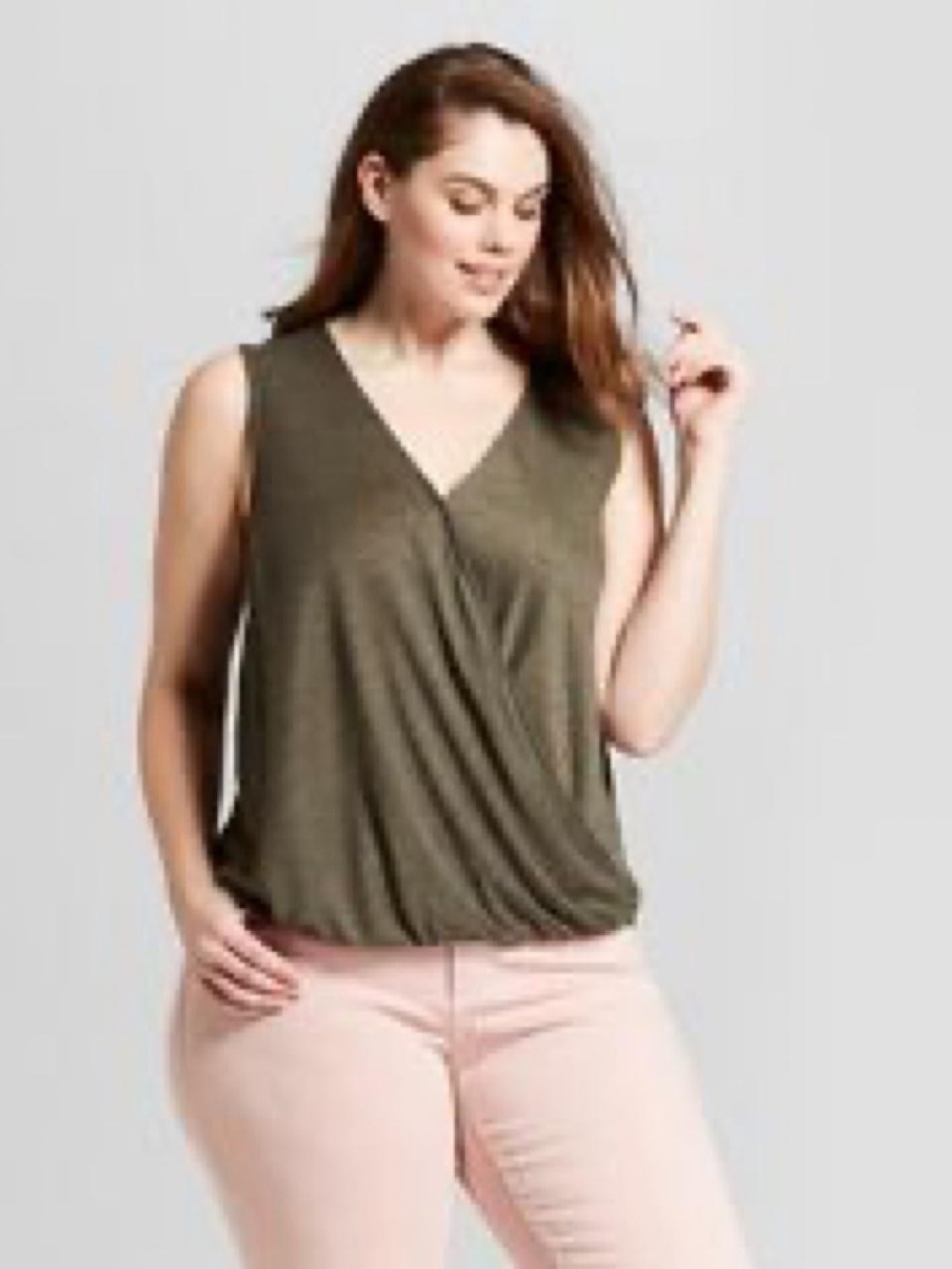 Universal Thread Olive Surplice Sleeveless Tank